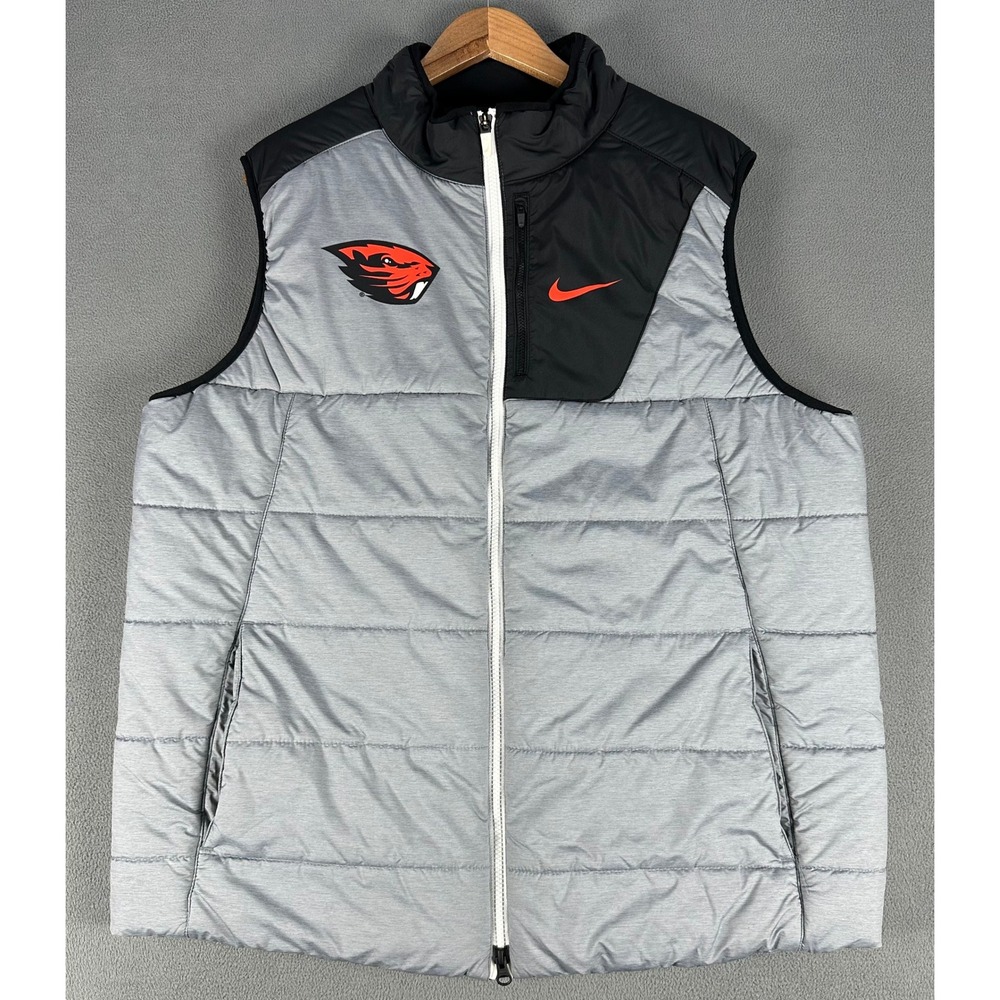 Oregon State Beavers Nike Puffer Vest Mens XL Gray Insulated College on Field